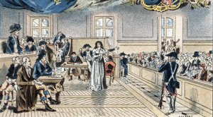 Maria Antonieta, rainha de França, perante os juízes no seu julgamento de 14 de Outubro de 1793. de Camille Gilbert