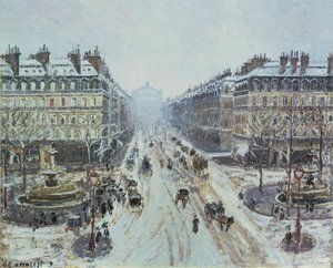 Avenida Opera - Efeito da Neve, 1898 de Camille Jacob Pissarro