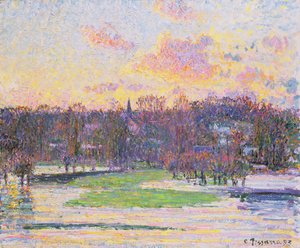 Pôr-do-sol inundado de Camille Jacob Pissarro