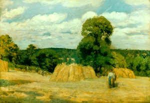 Colheita em Montfoucault, 1876 de Camille Jacob Pissarro