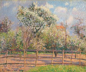 Pereiras em flor, Eragny; Pereiras em flor, Eragny, 1894 de Camille Jacob Pissarro