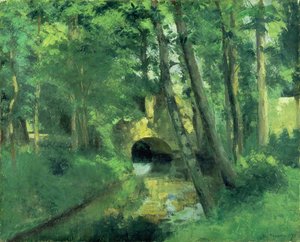 A pequena ponte, Pontoise, 1875 de Camille Jacob Pissarro