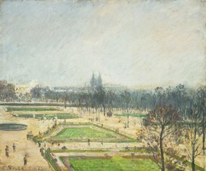 As lagoas das Tulherias, névoa; Bacia das Tulherias, Névoa, 1900 de Camille Jacob Pissarro