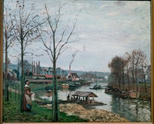 A Casa de Lavagem em Port Marly de Camille Jacob Pissarro