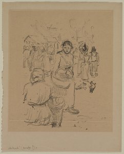 No mercado de Camille Pissarro
