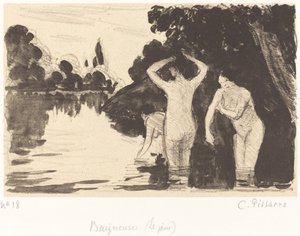 Banhistas, c. 1895. de Camille Pissarro