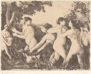 Baigneuses luttant Bathers Wrestling, c. 1896. de Camille Pissarro
