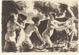 Banhistas Wrestling Baigneuses luttants, c. 1896. de Camille Pissarro