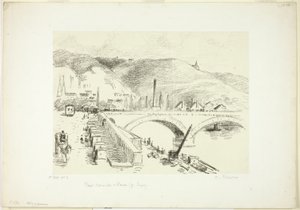 Ponte em Rouen: Pont Corneille de Camille Pissarro