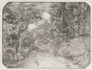 Caminho sob a floresta em Pontoise, 1879. de Camille Pissarro
