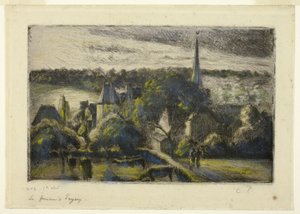 Igreja e Fazenda em Éragny de Camille Pissarro