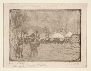 Foire de la Saint-Martin, em Pontoise (Feira de Saint-Martin, em Pontoise) de Camille Pissarro