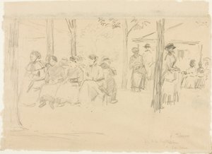 festa no pontoise de Camille Pissarro