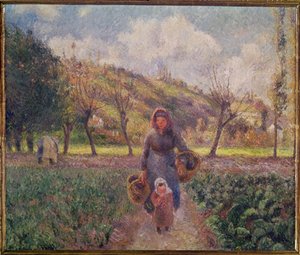 No jardim (óleo sobre tela) de Camille Pissarro