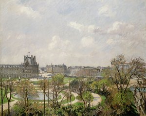Jardim das Tulherias, manhã de primavera; Jardim das Tulherias, Manhã, Primavera, 1900 de Camille Jacob Pissarro