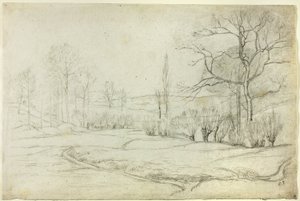 Paisagem em Montfoucault de Camille Pissarro