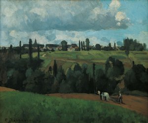 Paisagem perto de Ennery, perto de Pontoise de Camille Pissarro