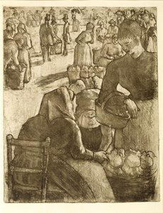 Mercado de legumes em Pontoise de Camille Pissarro