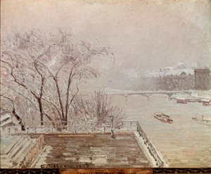 Manhã no Louvre, efeito neve. Pintura de Camille Pissarro (1830-1903) 1902. Óleo sobre tela. Dim: 65x81cm. Londres, Galeria Nacional de Camille Jacob Pissarro