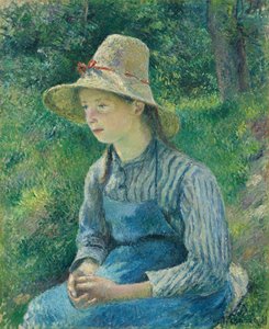 Camponesa com chapéu de palha de Camille Pissarro