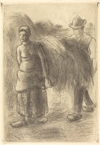 Camponeses carregando feno de Camille Pissarro