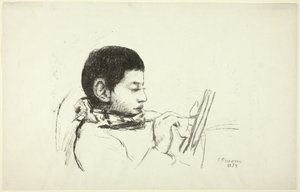 Retrato: Lucien Pissarro de Camille Pissarro