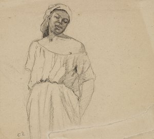 Estudo de uma negra, c1860 de Camille Pissarro