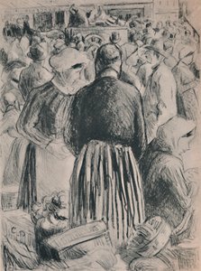 O mercado em Pontoise, 1895, 1946 de Camille Jacob Pissarro