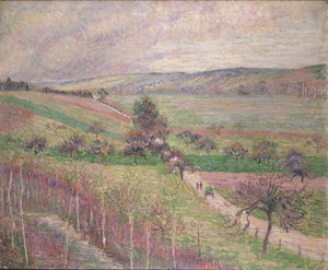 A estrada Thierceville, início da primavera, 1893 de Camille Pissarro