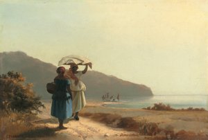 Duas mulheres conversando à beira-mar, St. Thomas de Camille Pissarro