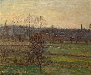 Vista de Bazincourt, inverno de Camille Pissarro