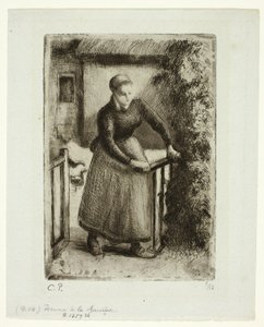 Mulher no portão de Camille Pissarro