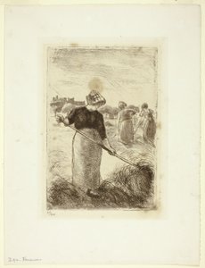 Mulheres jogando o feno de Camille Pissarro