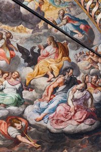 Anjos a tocar música, detalhe do Juízo Final (fresco)