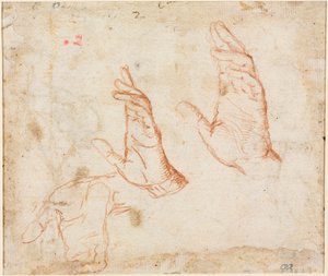 Estudo das mãos verso, c. 1590 de Camillo Procaccini