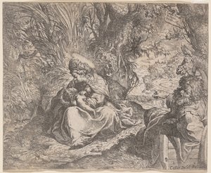 O resto na fuga para o Egito, 1587-1590. de Camillo Procaccini