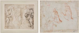 A Transfiguração (reto); Estudo das mãos (verso) de Camillo Procaccini