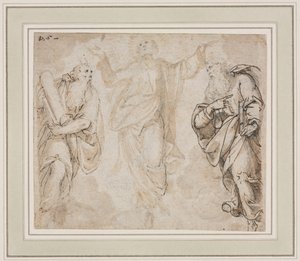 A Transfiguração anterior, Study of Hands verso, c. 1590 de Camillo Procaccini