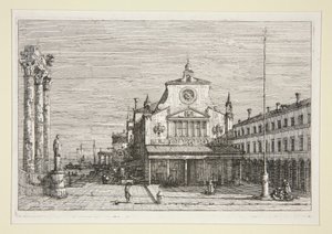Vista imaginária de S. Giacomo Di Rialto, da série Vedute (Vistas) de Canaletto (Giovanni Antonio Canal)