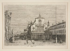 Vista Imaginária de S. Giacomo di Rialto, da série Vedute (Vistas) de Canaletto (Giovanni Antonio Canal)