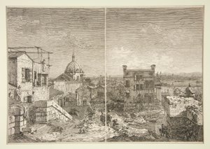 A Casa com a Inscrição [e] A Casa com o Perstyle, da série Vedute (Vistas) de Canaletto (Giovanni Antonio Canal)