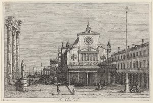 Vista Imaginária de S. Giacomo di Rialto de Canaletto