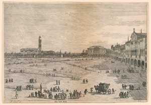 Prà della Valle (Prato della Valle, Pádua), das outras vistas tiradas de outros lugares de Canaletto