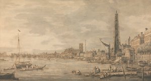 A cidade de Westminster, perto do portão de água de York de Canaletto
