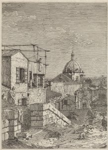 A Casa com a Inscrição [esquerda], 1741. de Canaletto