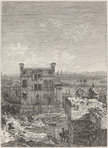 A Casa com o Peristilo [direita], 1741. de Canaletto