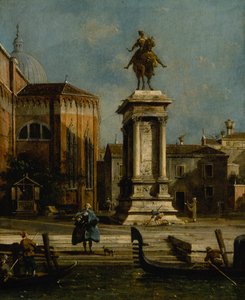 Vista da estátua equestre de Bartolomeo Colleoni de Canaletto
