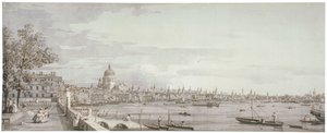 Vista do rio Tamisa, Londres, c1750 de Canaletto