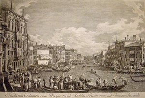 Festa da água no Grande Canal, em Veneza. O Palazzo Balbi, construído no século XVI, em primeiro plano à esquerda. de Canaletto