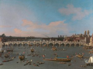 Ponte de Westminster, com a Procissão do Senhor Presidente da Câmara no Tamisa de Canaletto